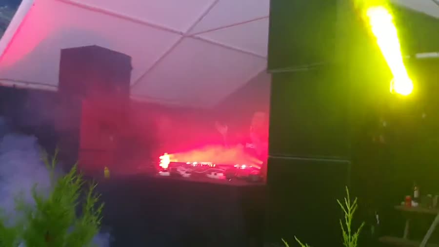 Night time dance floor at Mains Castle